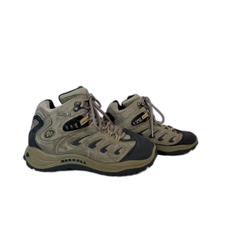 Youth Junior Merrell Grandeur Waterproof Mid Top Hiking Boot Size 3 Outdoors